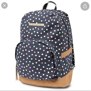 NEW VOLCOM BACKPACK POLKA DOTS “CANVAS VACATION”